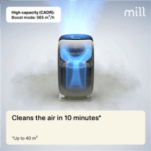 Mill | Silent Pro Air Purifier | APSILENT | Suitable for rooms up to 115 m² | 68.3 m³ | White/Black - Image 9