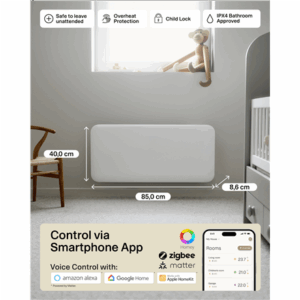 Mill Invisible Smart WiFi Heater | PA1000WIFI4 | Panel Heater | 1000 W | Suitable for rooms up to 12-16 m² | White | IPX4 - Image 10