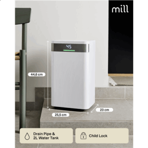 Mill Dehumidifier | MDH12 | Power 200 W | Suitable for rooms up to 8-15 m² | Water tank capacity 2 L | White - Image 11