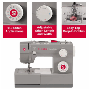 Singer | Sewing Machine | 4432 Heavy Duty | Number of stitches 110 | Number of buttonholes 1 | Grey - Image 3