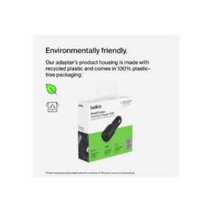 Belkin | BOOST CHARGE 42w-30w USB-C PD PPS + 12w USB-A Car Charger, | CCB005btBK - Image 8