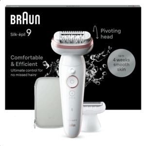 Braun Epilator | SES9-030 Silk épil 9 | Operating time (max) 50 min | Number of power levels 2 | Wet & Dry | White/Rose - Image 1