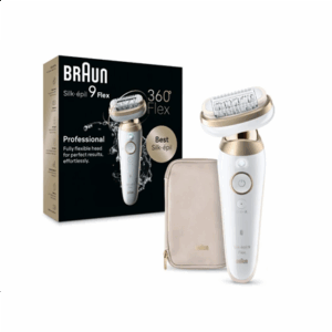 Braun Epilator | 9-011 3D Silk-epil 9 Flex | Operating time (max) 50 min | Number of power levels 2 | Wet & Dry | White/Gold - Image 2