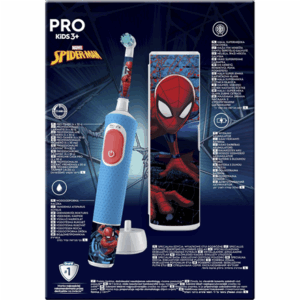 Oral-B | Electric Toothbrush with Travel Case | Vitality PRO Kids Spiderman | Rechargeable | For children | Number of brush heads included 1 | Number of teeth brushing modes 2 | Blue - Image 5
