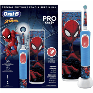 Oral-B | Electric Toothbrush with Travel Case | Vitality PRO Kids Spiderman | Rechargeable | For children | Number of brush heads included 1 | Number of teeth brushing modes 2 | Blue - Image 6