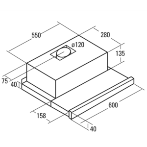 CATA | Hood | TF-5260/C | Telescopic | Energy efficiency class E | Width 60 cm | 325 m³/h | Mechanical | Black - Image 8