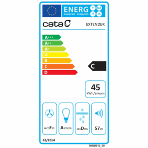 CATA Hood | EXTENDER 600 | Telescopic | Energy efficiency class C | Width 60 cm | 390 m³/h | Mechanical | ECOLED | Stainless Steel - Image 8