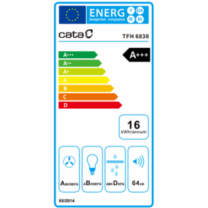 CATA Hood | CAMPANA TFH 6830 GWH | Telescopic | Energy efficiency class A+++ | Width 60 cm | 795 m³/h | Touch control | LED | White - Image 5