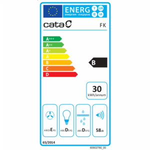 CATA Hood | FK SLIM 6000 BK | Conventional | Energy efficiency class B | Width 60 cm | 162 m³/h | Mechanical | LED | Black - Image 4