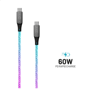 Fixed | Glowing Charging Cable USB-C/USB-C, PD support, Rainbow | FIXDLED-CC-RA - Image 3