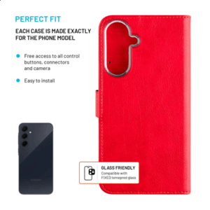 Fixed Opus | Book Case | Samsung | Galaxy A36 5G/A56 5G | Leather | Red - Image 3