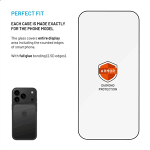 Fixed Screen protector | Apple | iPhone 17 Pro | Tempered glass | Black | Armor with Anti-dust applicator and AR layer - Image 4