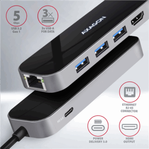 I/O HUB USB-C 6IN1/0.2M HMC-6GL AXAGON - Image 3