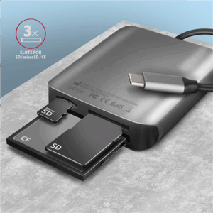 MEMORY READER USB-C 3-SLOT/SD/MICROSD/CF CRE-S3C AXAGON - Image 4