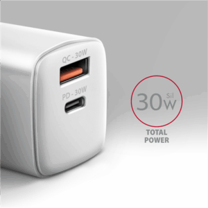 MOBILE CHARGER WALL USB 30W/2PORT WHITE ACU-PQ30W AXAGON - Image 3