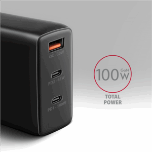 MOBILE CHARGER WALL USB 100W/GAN 3PORT ACU-DPQ100 AXAGON - Image 3