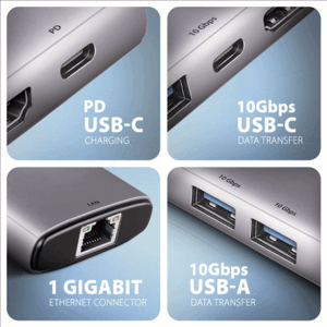 I/O HUB USB-C 6IN1 10GBPS/0.15M HMC-6G2L AXAGON - Image 5