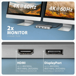 I/O HUB USB-C 3P HDMI DP/0.15M HMC-CUB83X2 AXAGON - Image 6