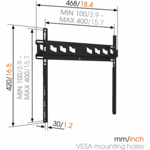 Vogels | Wall mount | MA3000-A | Fixed | 32-55 " | Maximum weight (capacity) 60 kg | Black - Image 4