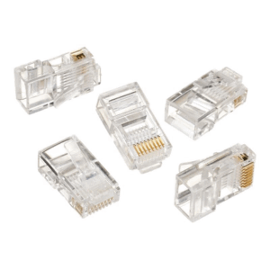 Modular plug 8P8C for solid LAN cable CAT5, UTP, 10 pcs. per bag | Modular 8P8C RJ45 plug, 30u” gold plated, 3-fork internal contacts for use with solid LAN cables - Image 5