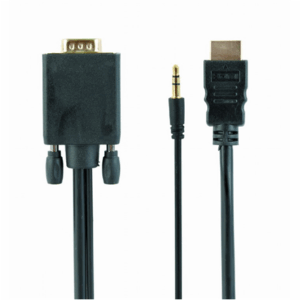 Gembird A-HDMI-VGA-03-6 vaizdo kabelio adapteris 1,8 m HDMI A tipo (standartinis) VGA (D-Sub) + 3.5mm Juoda - Image 5