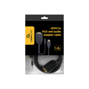 Gembird A-HDMI-VGA-03-6 vaizdo kabelio adapteris 1,8 m HDMI A tipo (standartinis) VGA (D-Sub) + 3.5mm Juoda - Image 10
