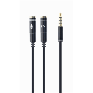 Gembird !Adapter audio microphon 3.5mm mini Jack/4PIN/0. garso kabelis 0,2 m 2 x 3.5mm Juoda - Image 3