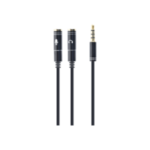 Gembird !Adapter audio microphon 3.5mm mini Jack/4PIN/0. garso kabelis 0,2 m 2 x 3.5mm Juoda - Image 9