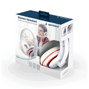 Gembird | Stereo Headset | MHS 03 WTRD | 3.5 mm | White with Red Ring | Headset - Image 3