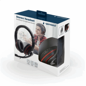 Gembird | Stereo headset | MHS-03-BKRD | On-Ear | Built-in microphone | 3.5 mm - Image 2