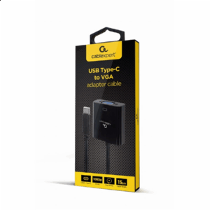 Cablexpert | USB Type-C to VGA adapter cable | A-CM-VGAF-01 | Black | USB Type-C | VGA | 0.15 m - Image 3