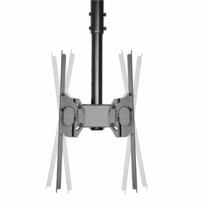 Neomounts NM-C440DBLACK Dual monitor/TV mount ceiling | Adjustable Height, Rotate, Tilt, Swivel | 32-60 " | Maximum weight (capacity) 45 kg | Black - Image 4