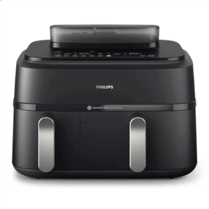 Philips | Dual Basket Airfryer | NA551/00 5000 Series | Power 2750 W | Capacity 9 L | RapidAir Plus and Air Steam | Black - Image 3