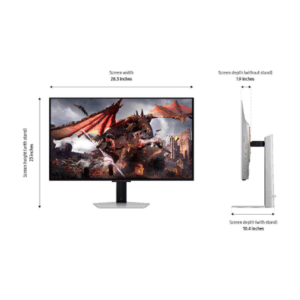 Monitor|SAMSUNG|32"|Gaming/Smart/4K|Panel OLED|3840x2160|16:9|0.03 ms|Speakers|Swivel|Pivot|Height adjustable|Tilt|Colour Silver|LS32DG802SUXDU - Image 8