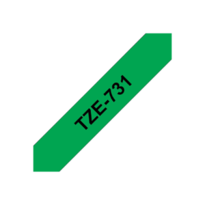 Brother | TZe-731 Laminated Tape | Black on Green | TZe | 8 m | 1.2 cm - Image 2