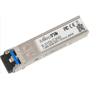 MikroTik | S-31DLC20D | SFP | Single-Mode Fiber | Dual LC | 10/100/1000 Mbit/s | Wavelength 1310 nm | Maximum transfer distance 20000 m | -40 to +70C - Image 1