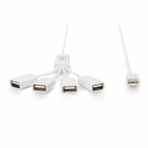 DIGITUS USB 2.0 Cable Hub, 4-Port, 4x USB A/F, 1x USB A male, self powered, DA-70216, 4016032284062 - Image 2