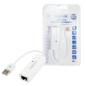 Logilink | Fast Ethernet USB 2.0 to RJ45 Adapter: | 0.115 m | White | USB-A to RJ45 - Image 3