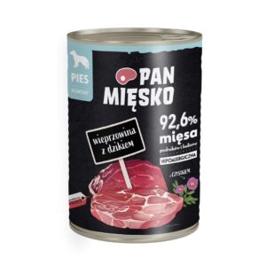 PAN MIĘSKO Kiauliena su šerniena – šlapias pašaras šunims – 400g