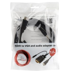 Gembird A-HDMI-VGA-03-10 vaizdo kabelio adapteris 3 m HDMI + 3.5mm VGA (D-Sub) Juoda - Image 3