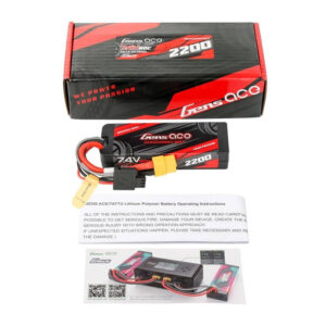 Lipo Gens ace G-Tech 2200mAh 7.4V 2S1P 60C GRP-76 Hardcase Battery with XT60 Plug - Image 3
