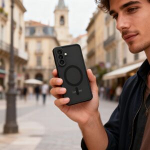 Tech-Protect MagMat MagSafe Samsung Galaxy A57 5G Matte juodos spalvos - Image 4