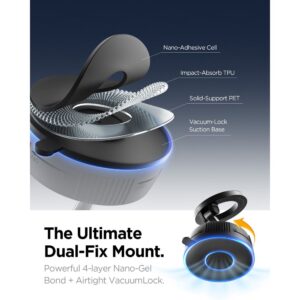 Spigen MFT36 VacuumLock Magnetic MagSafe Dashboard car mount juodos spalvos - Image 3