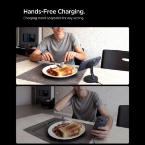 Spigen EF151MS ESSENTIAL MAGNETINIS MagSafe BELAIDIS ĮKROVIKLIS 15W juodos spalvos - Image 4