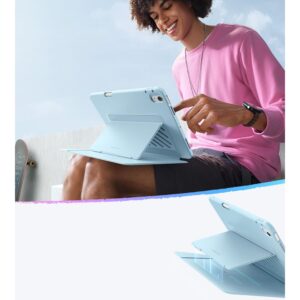 ESR Flip Hybrid dėklas Apple iPad Air 10.9” 4 / 5 / 2020-2022 / 11” 6 / 7 / 8 / 2024-2026 Sky mėlynos spalvos - Image 4