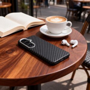 Tech-Protect ION Carbon MagSafe Samsung Galaxy S26 juodos spalvos/sidabro spalvos - Image 4