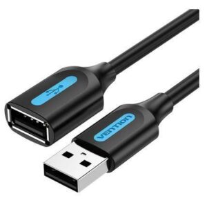 CABLE USB2.0 MALE TO FEMALE/0.5M BLACK CBIBD VENTION