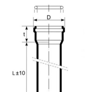 Vidaus kanalizacijos vamzdis HTplus, Ø 110 mm, 1 m - Image 3