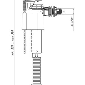 WC vožtuvas Aniplast WC5030, šoninis vandens padavimas, 3/8" - Image 2