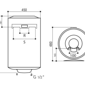 Kombinuotas vandens šildytuvas REGENT 100 TS 2K EU2, 95 l - Image 2